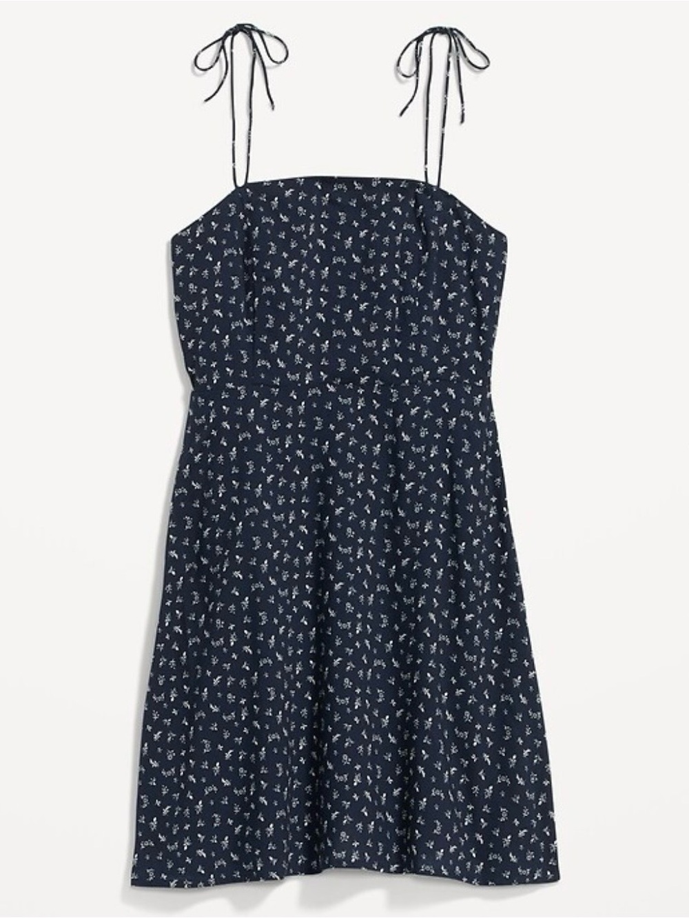 Old Navy Fit & Flare Printed Tie-Shoulder Mini Dress Navy Floral Size Large